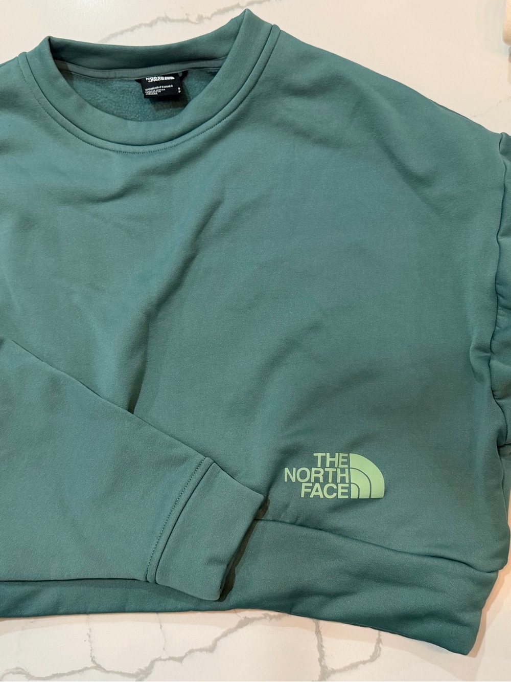 The North Face Green Crewneck Cropped Sweatshirt